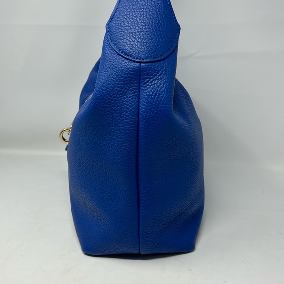 NWT Dooney & Bourke Blue Logo Lock Sack Shoulder Bag w/extra key ring accessory - Picture 4 of 16